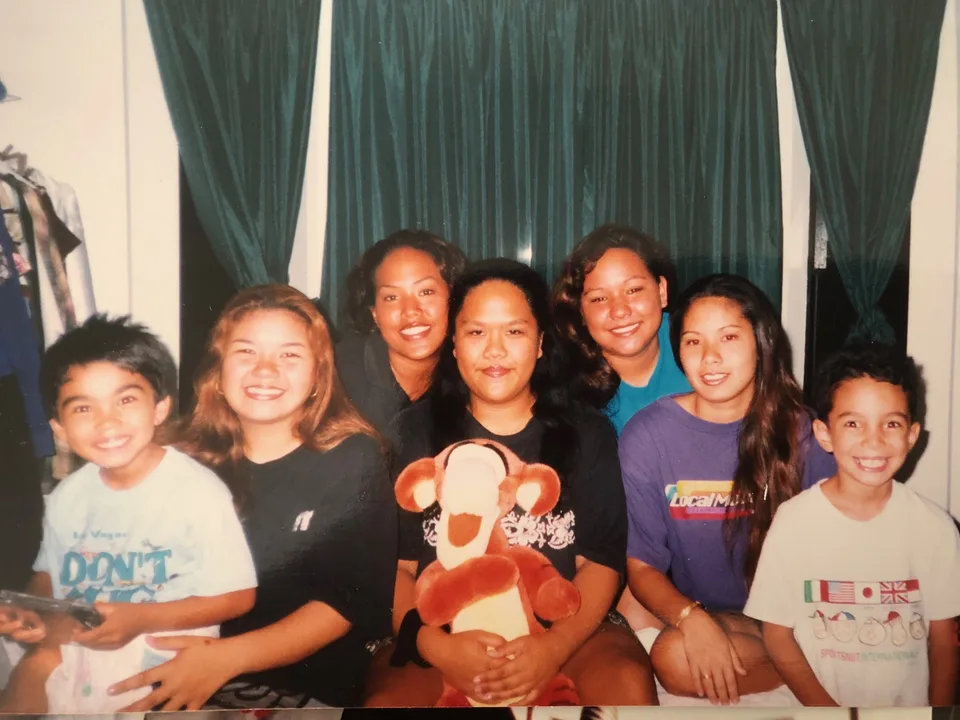 nineties cousins group portrait