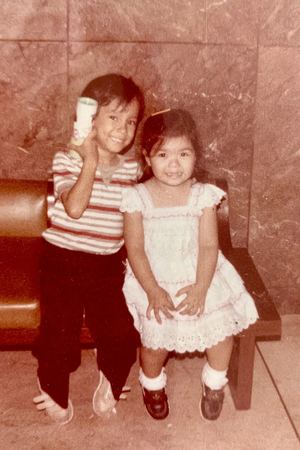 vintage brother-sister portrait